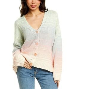 525 America Ombre Cardigan Chunky Knit Sweater in Taffy Color XS